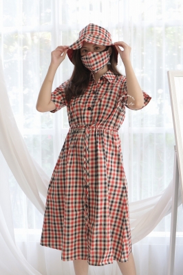Monna Dress Tali Serut Kancing - DRO 1018 Merah